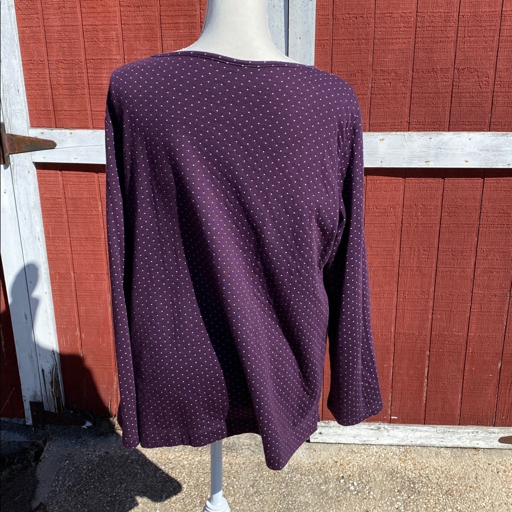 4/$20 purple polka dot long sleeve top - Picture 3 of 9